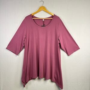 Woman's‎ Mauve Tunic Top - Size 3X Boho Normcore Athleisure